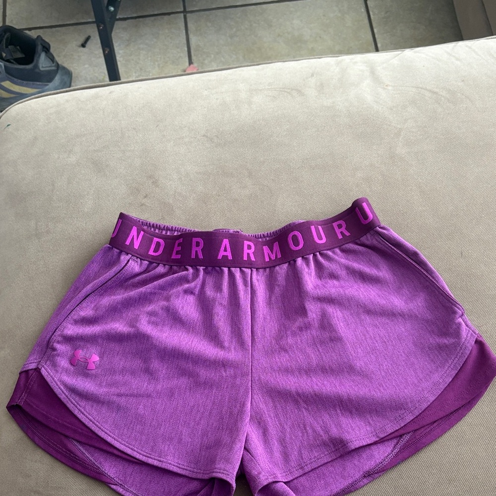 Under Armour Women's Magenta Athletic Running Shorts